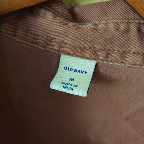 Old Navy brown 100% cotton button front shirt long sleeve Sz medium - Picture 4 of 9